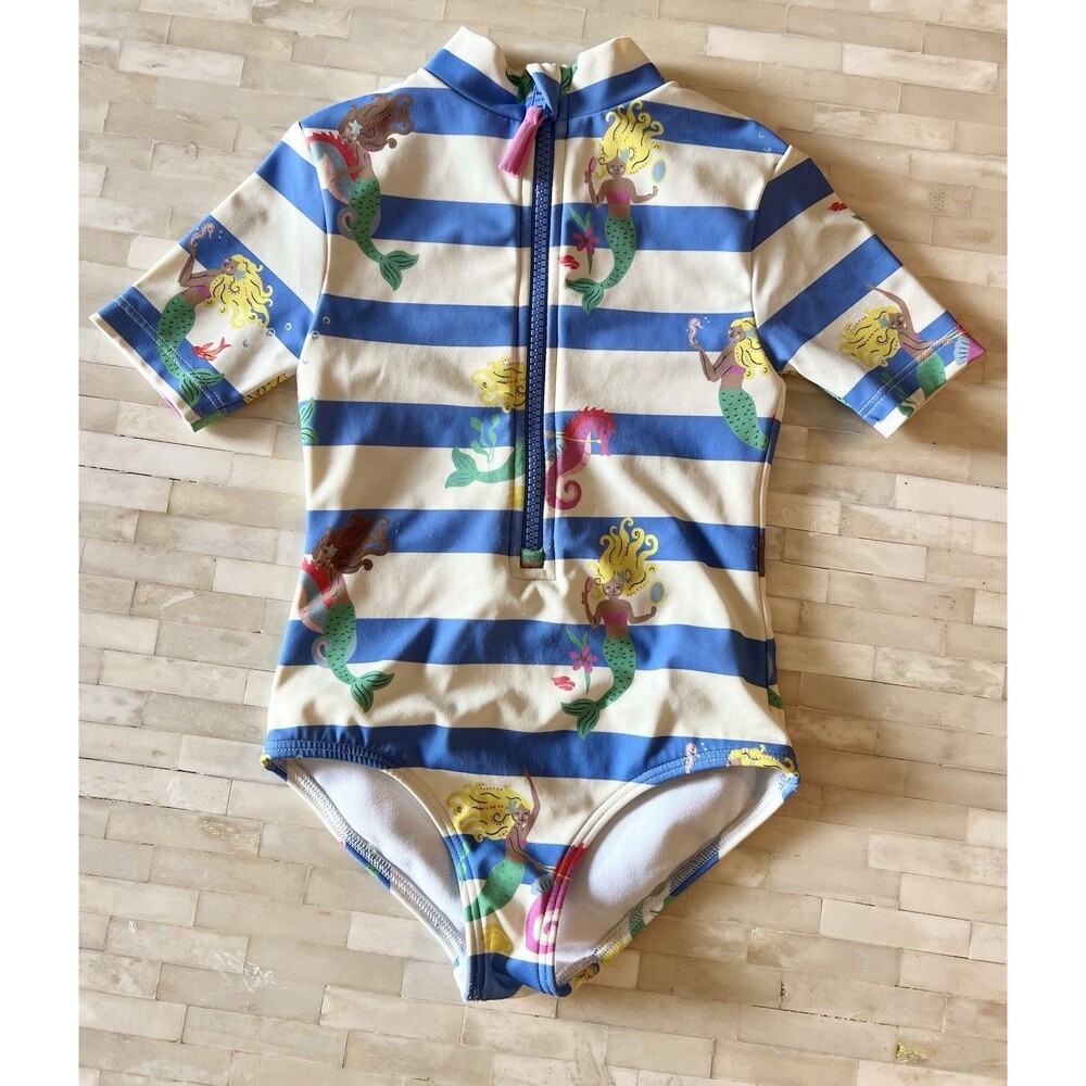 Mini Boden Toddler Girl’s Mermaid Rash guard One Piece Bathing Suit 3-4 Years - Picture 2 of 6